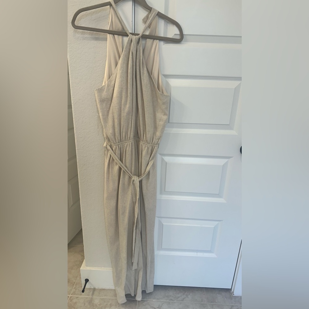 Halter jumpsuit in natural color